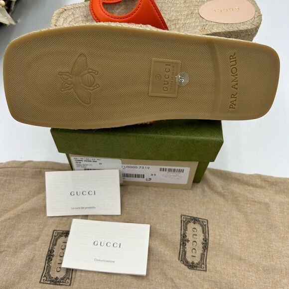 Women’s Gucci interlocking G leather espadrilles size 37 made in Spain - Picture 6 of 11